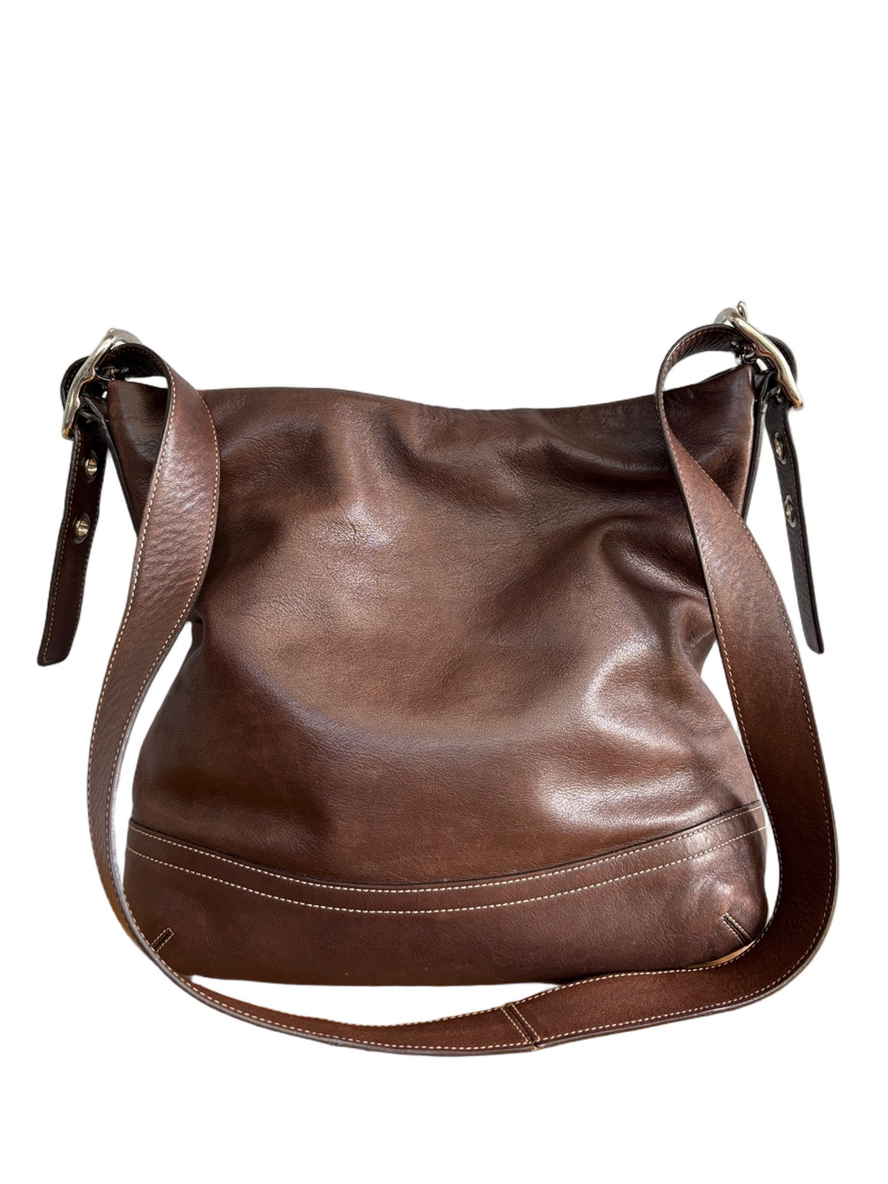 Coach Y2K Soho Slim Duffel Crossbody 1415 Brown Leather Hobo Shoulder Bag